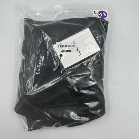 En Saison Rylee Faux Vegan Leather Button Front Long Sleeve Shirt Small S NEW - Picture 10 of 10